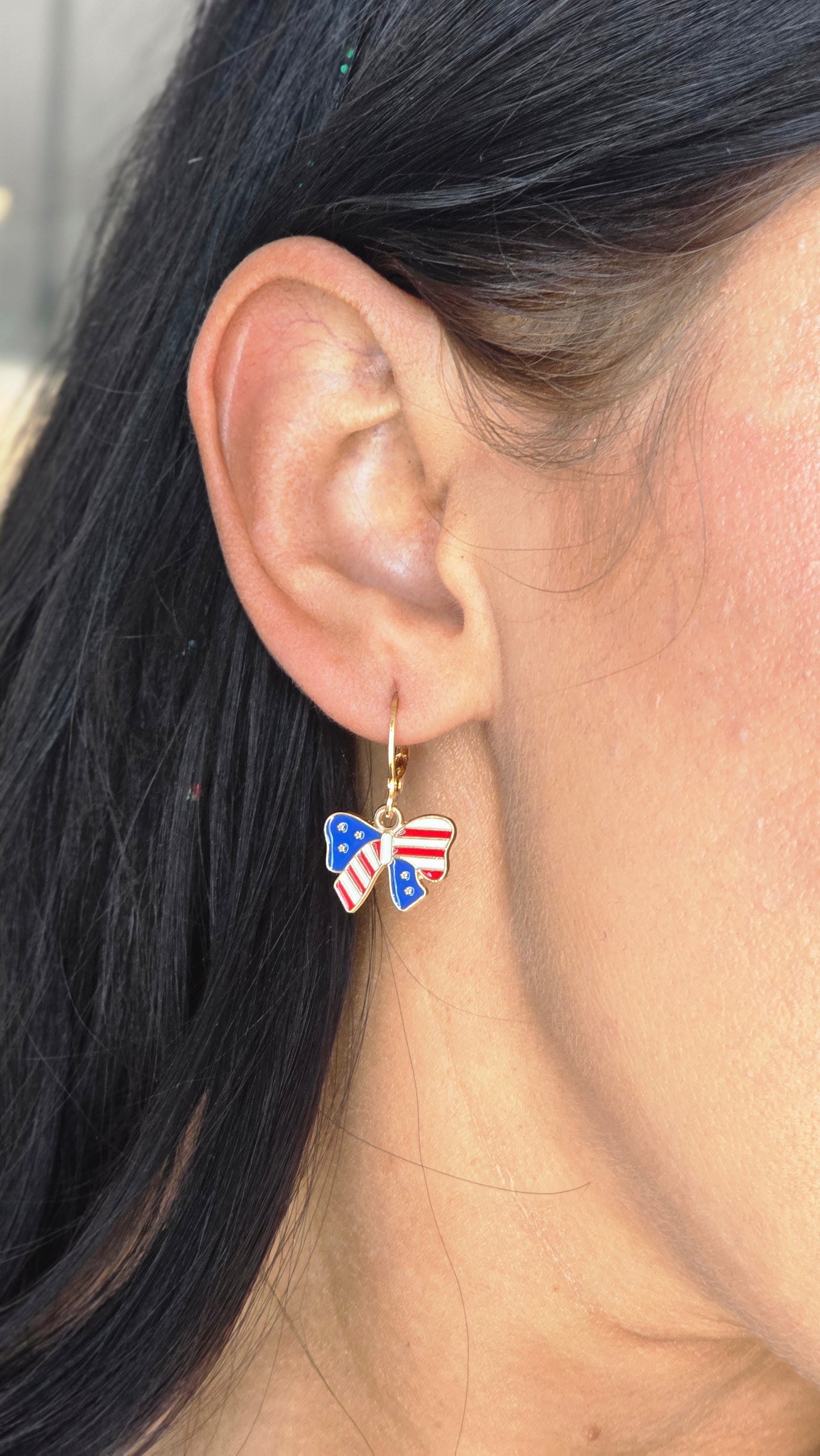 Patriotic Bow Earrings