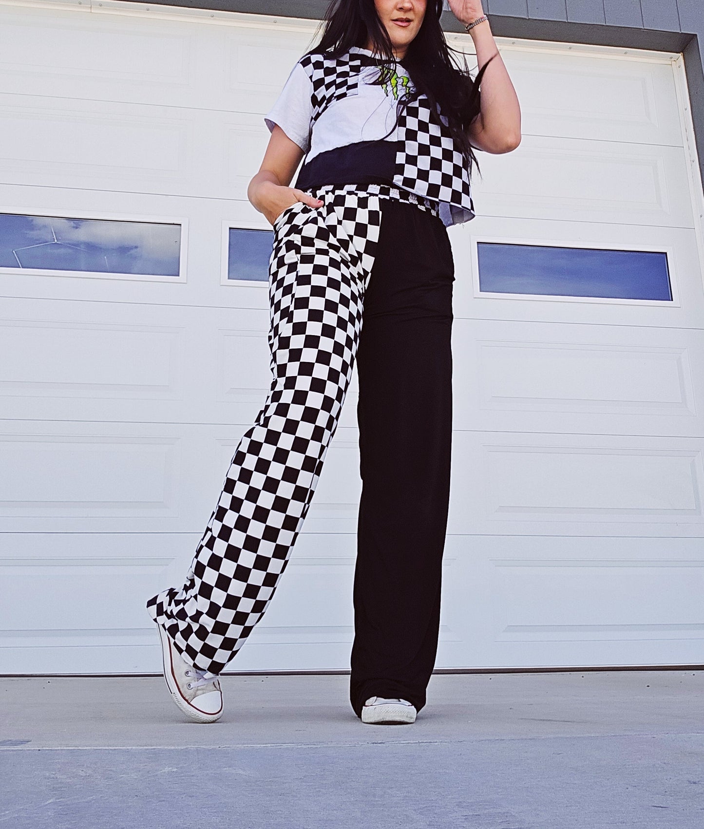 Cool Girl Pants- B&W Checkered