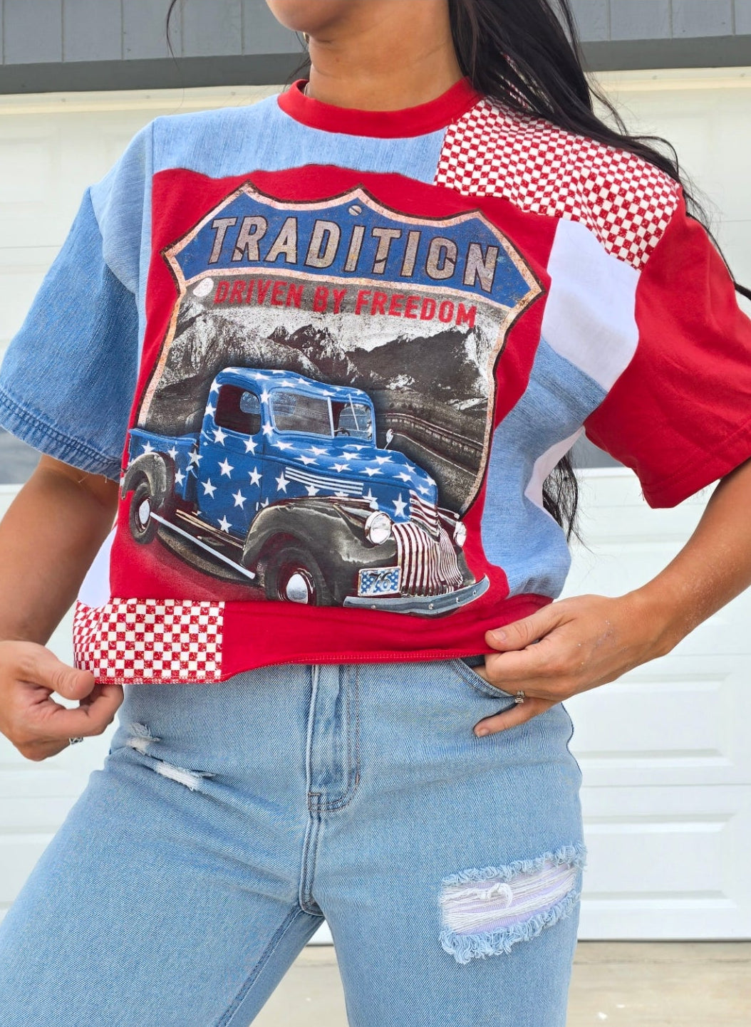 Driver By Freedom Patchwork Tee - L