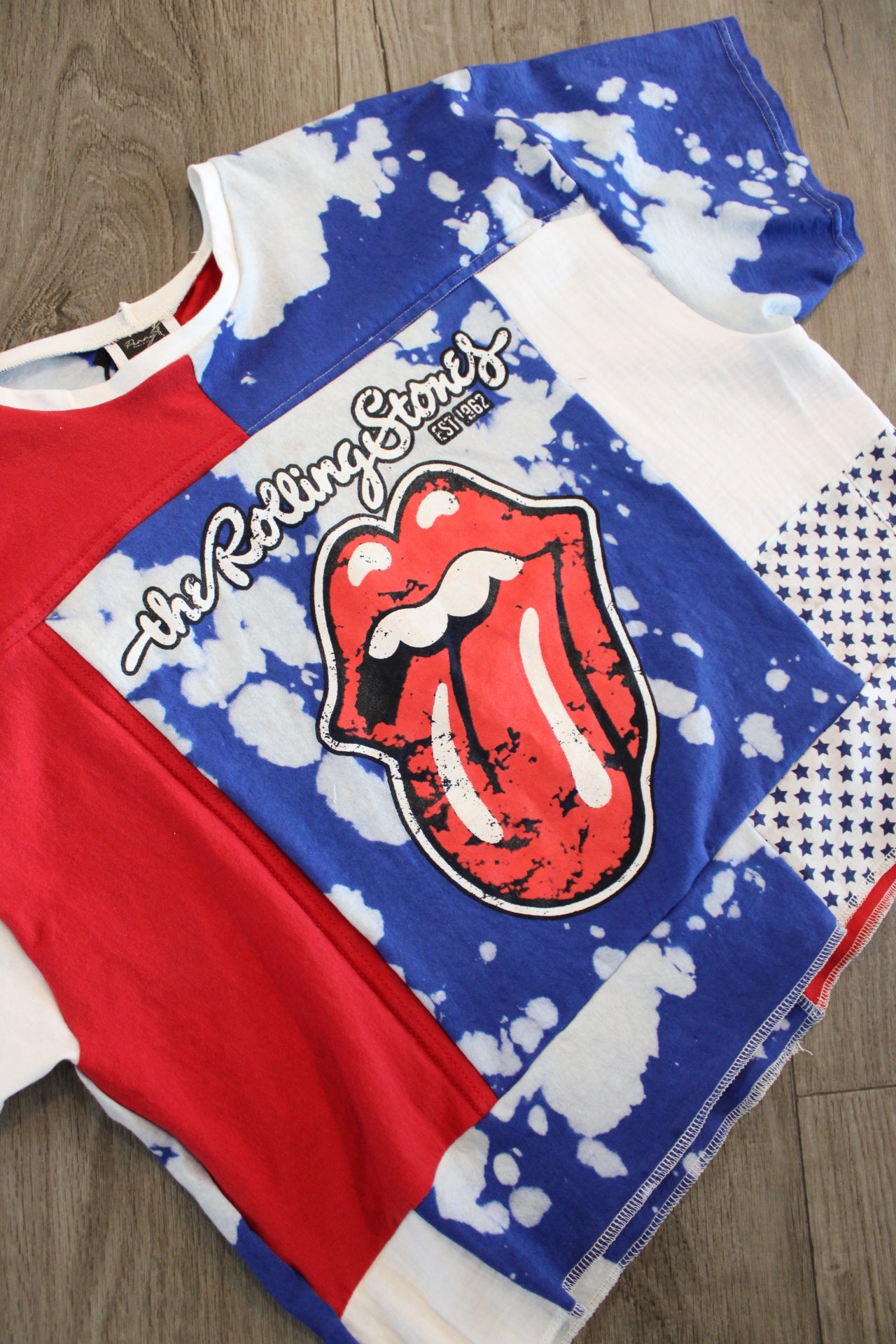 Rolling Stone 4OJ Patchwork Tee- L