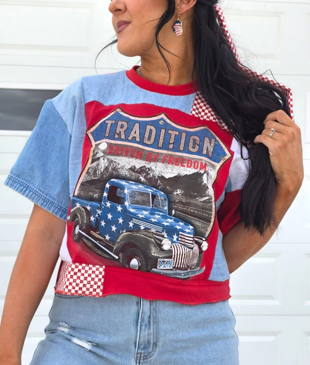 Driver By Freedom Patchwork Tee - L