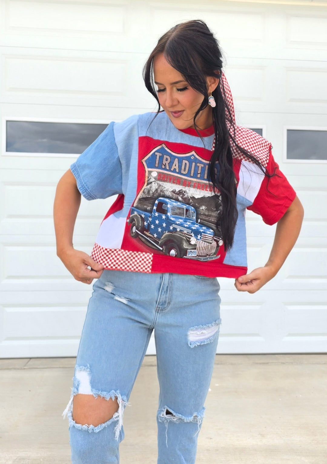 Driver By Freedom Patchwork Tee - L