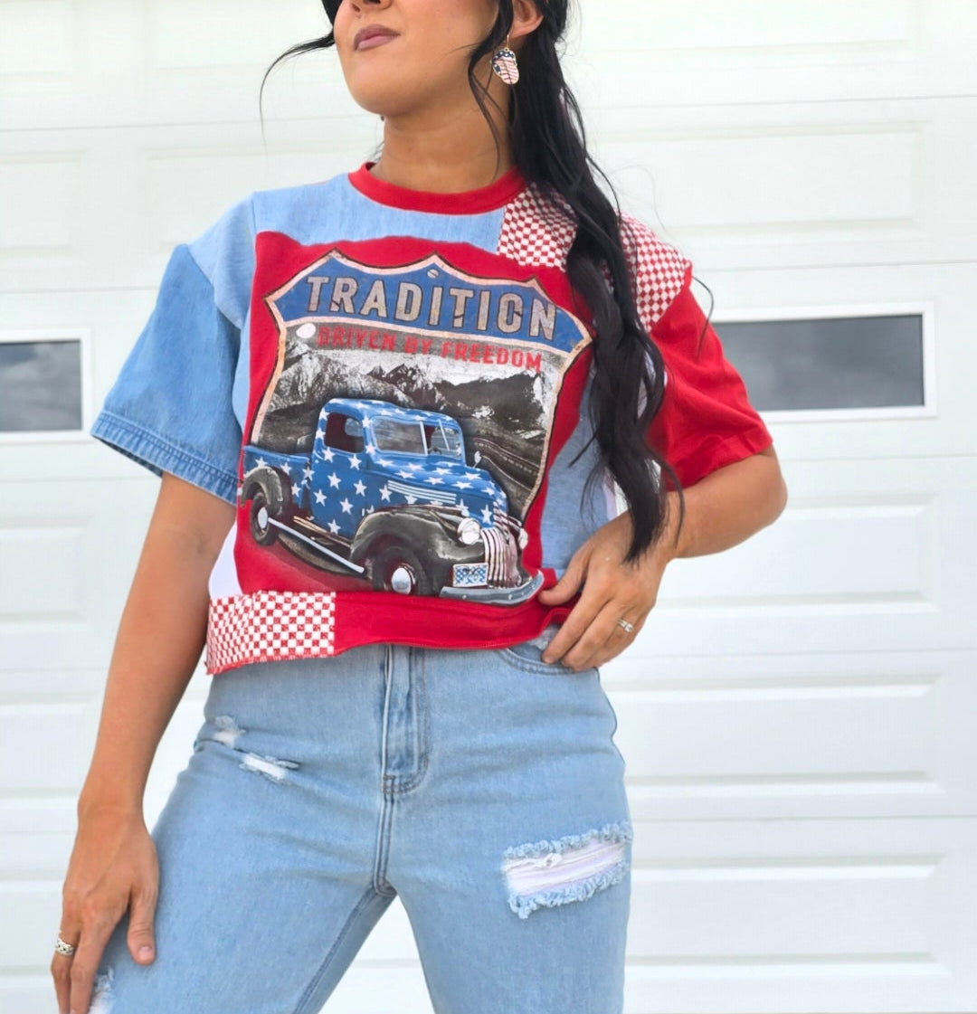 Driver By Freedom Patchwork Tee - L
