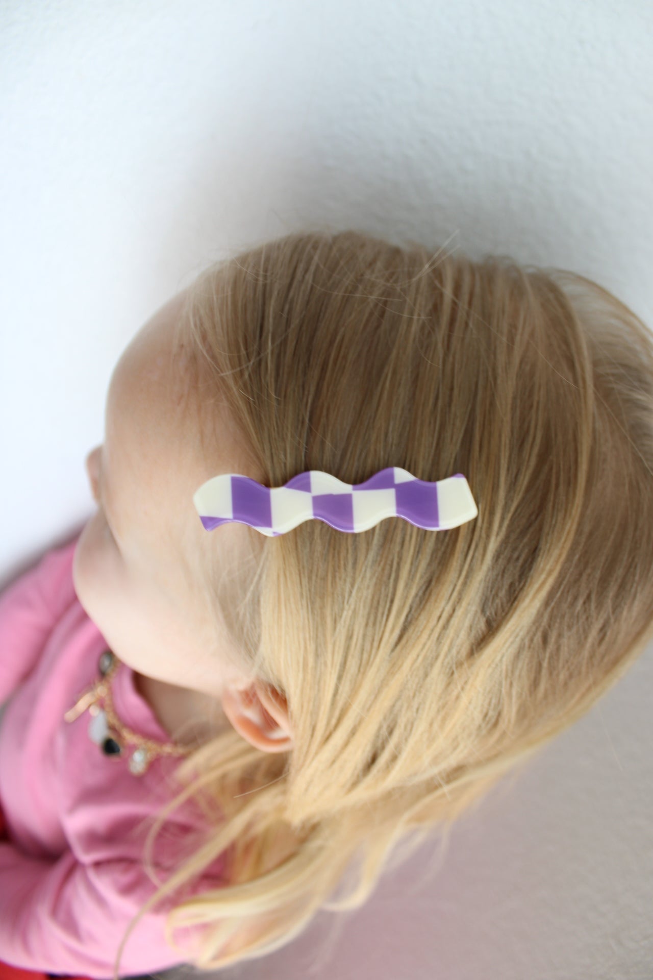 Wavy Checkered Hair Clips