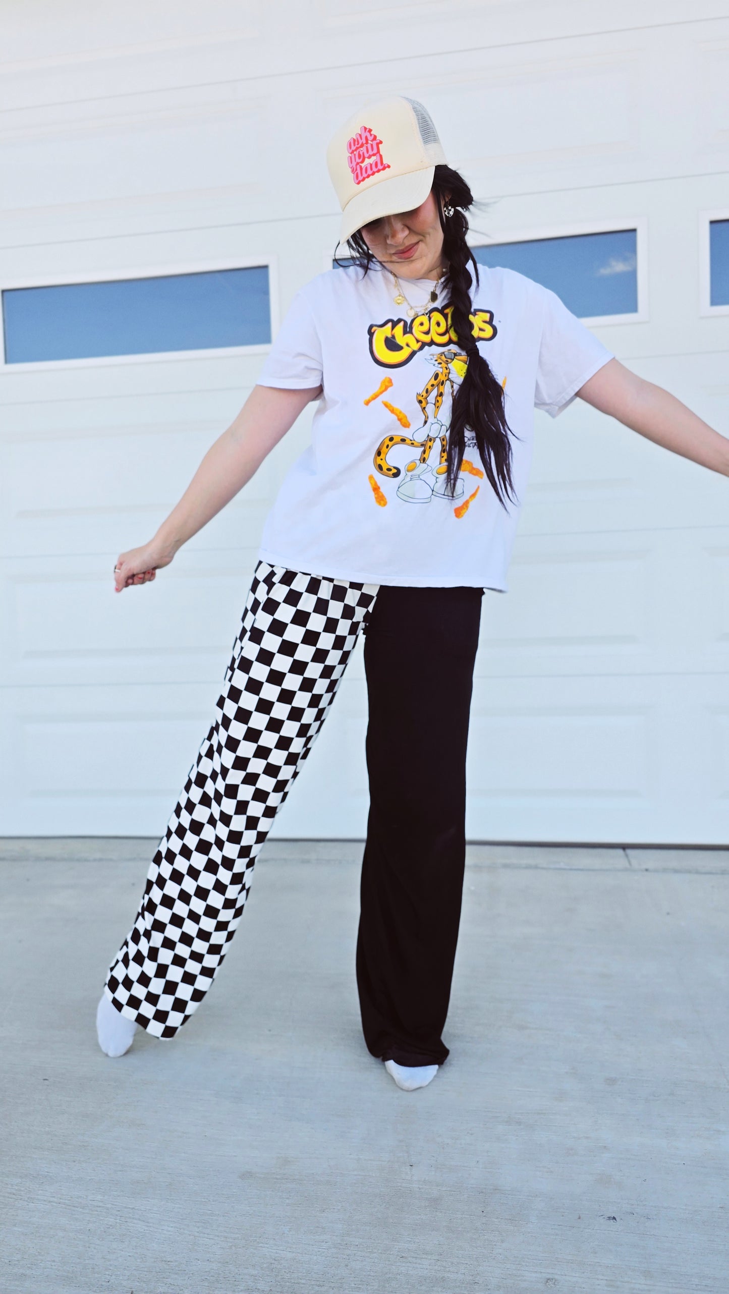 Cool Girl Pants- B&W Checkered