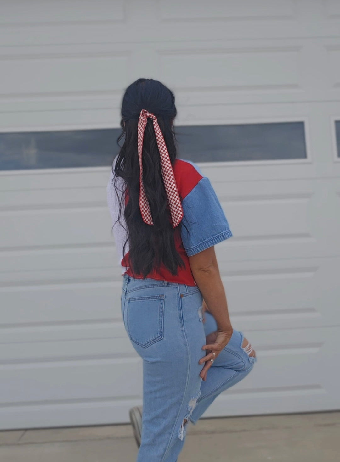 Red White & Cute- Hair Scarf