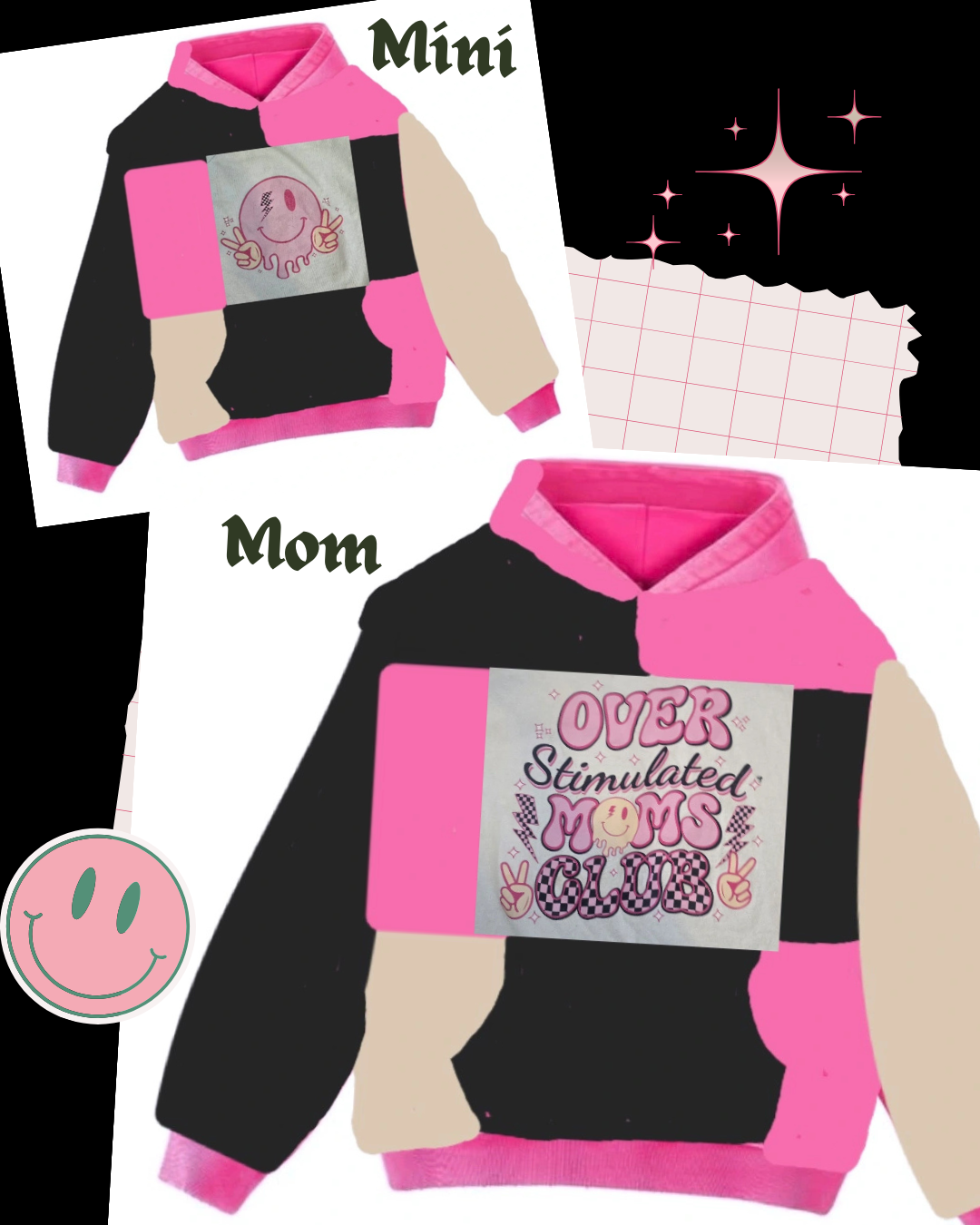 Overstimulated Mom + Mini Hoodie Set (Mockup)