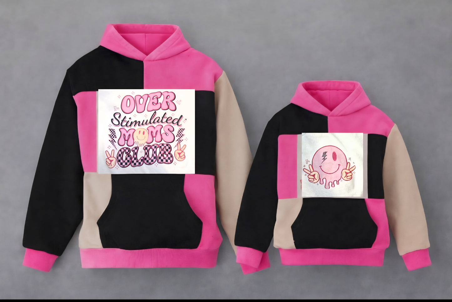 Overstimulated Mom + Mini Hoodie Set (Mockup)