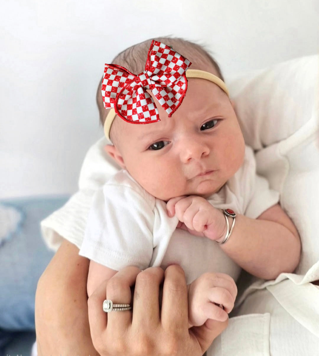 Red White & Cute- Baby Headband