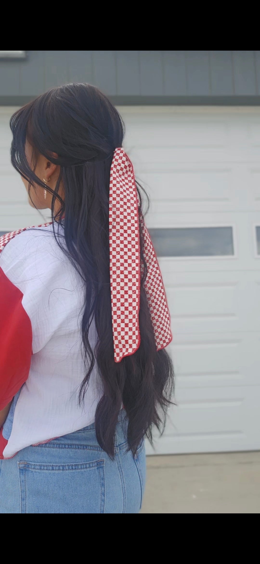 Red White & Cute- Hair Scarf