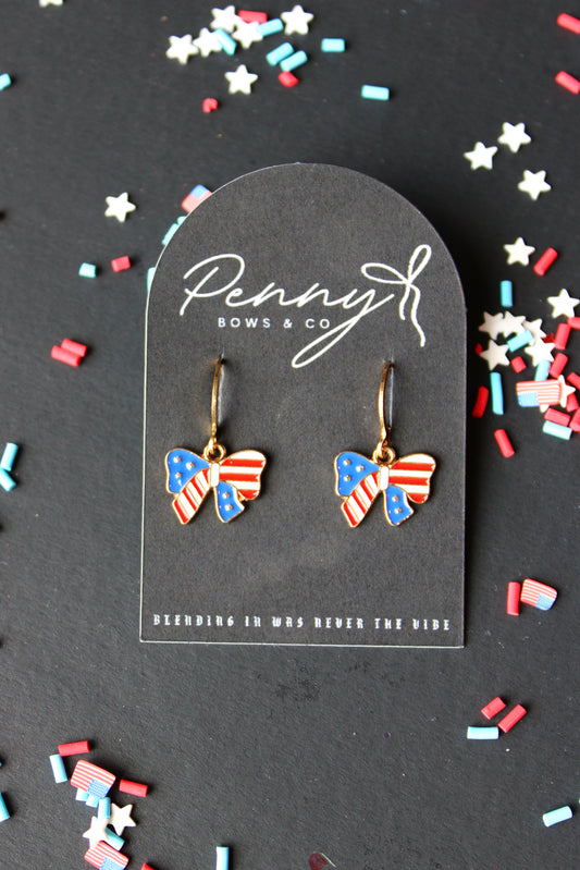 Patriotic Bow Earrings