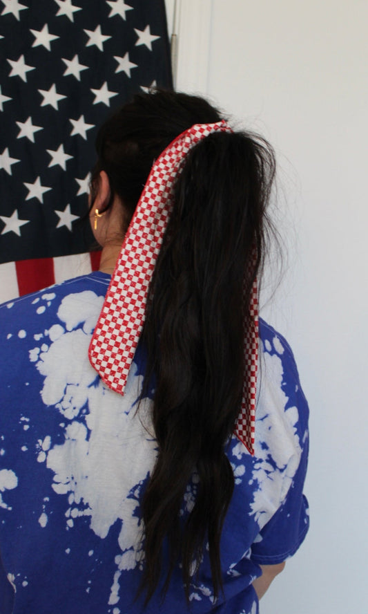 Red White & Cute- Hair Scarf