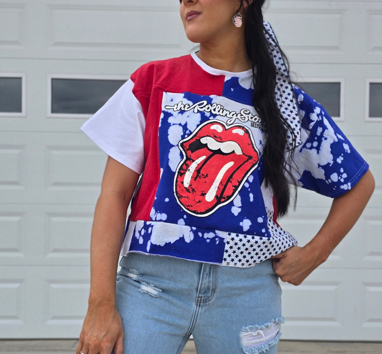 Rolling Stone 4OJ Patchwork Tee- L