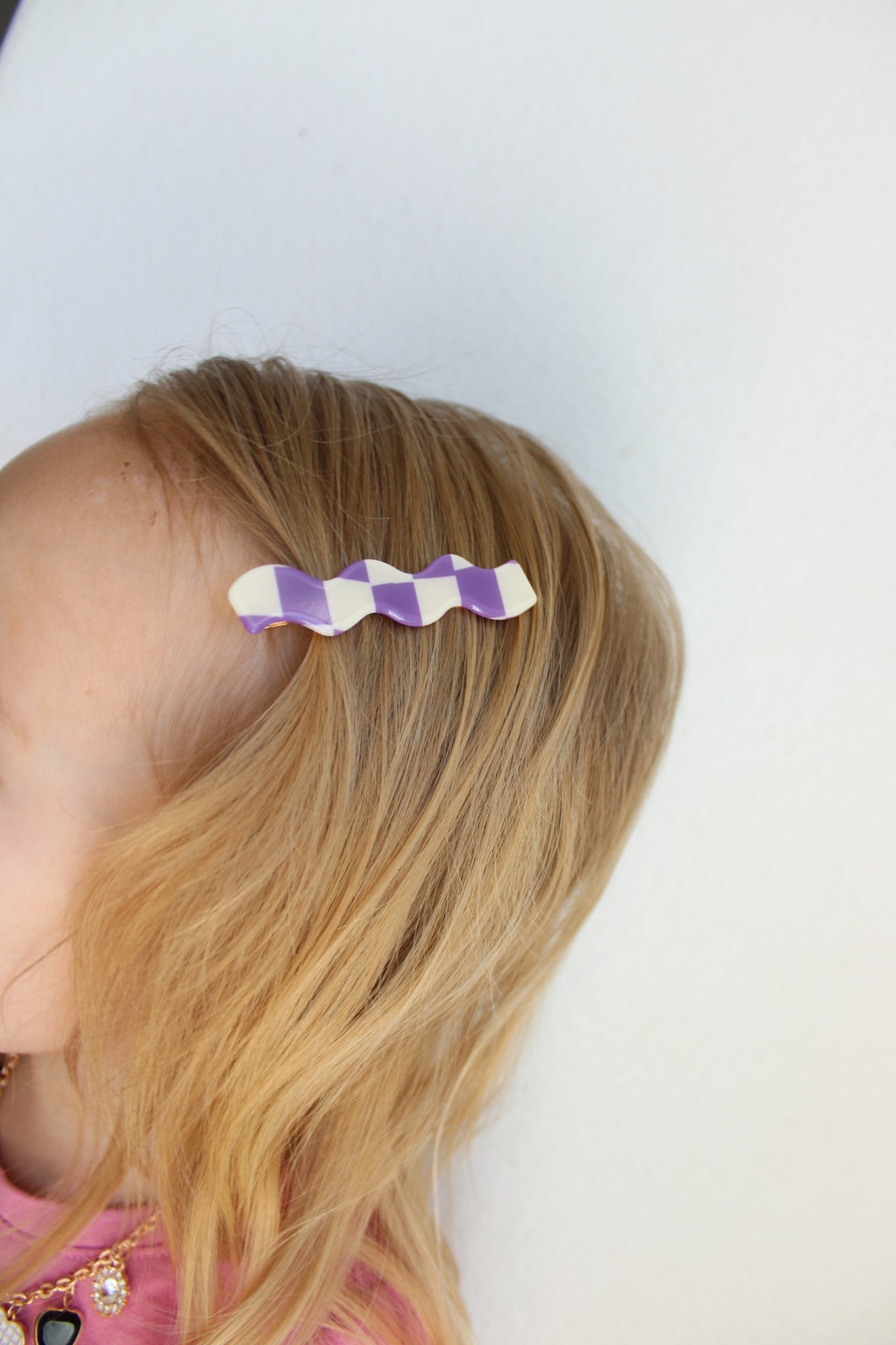 Wavy Checkered Hair Clips