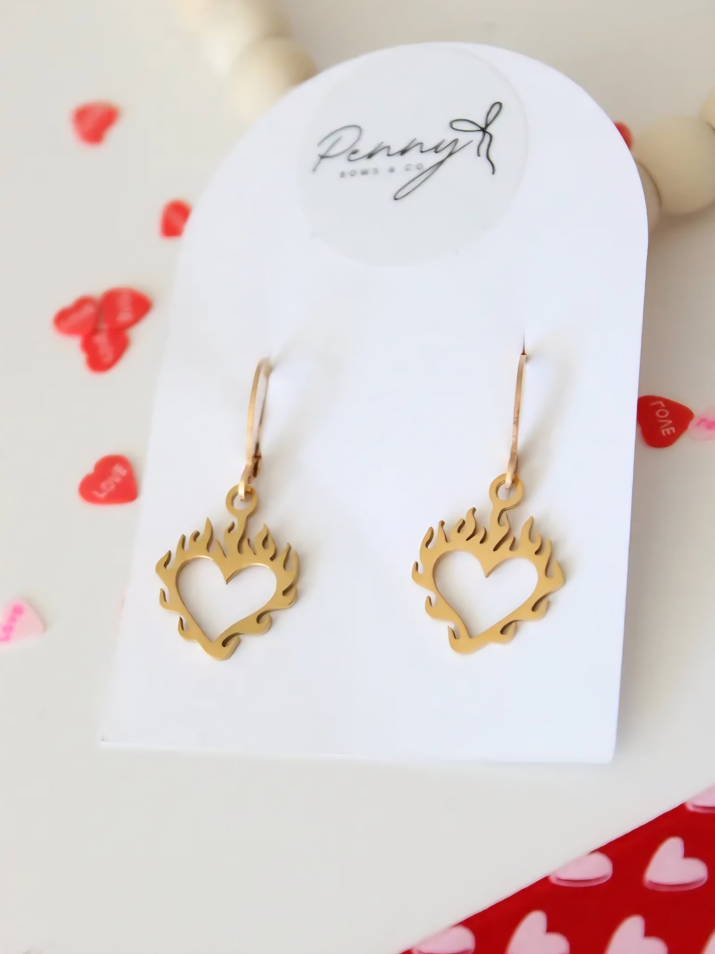Flame Heart Earrings