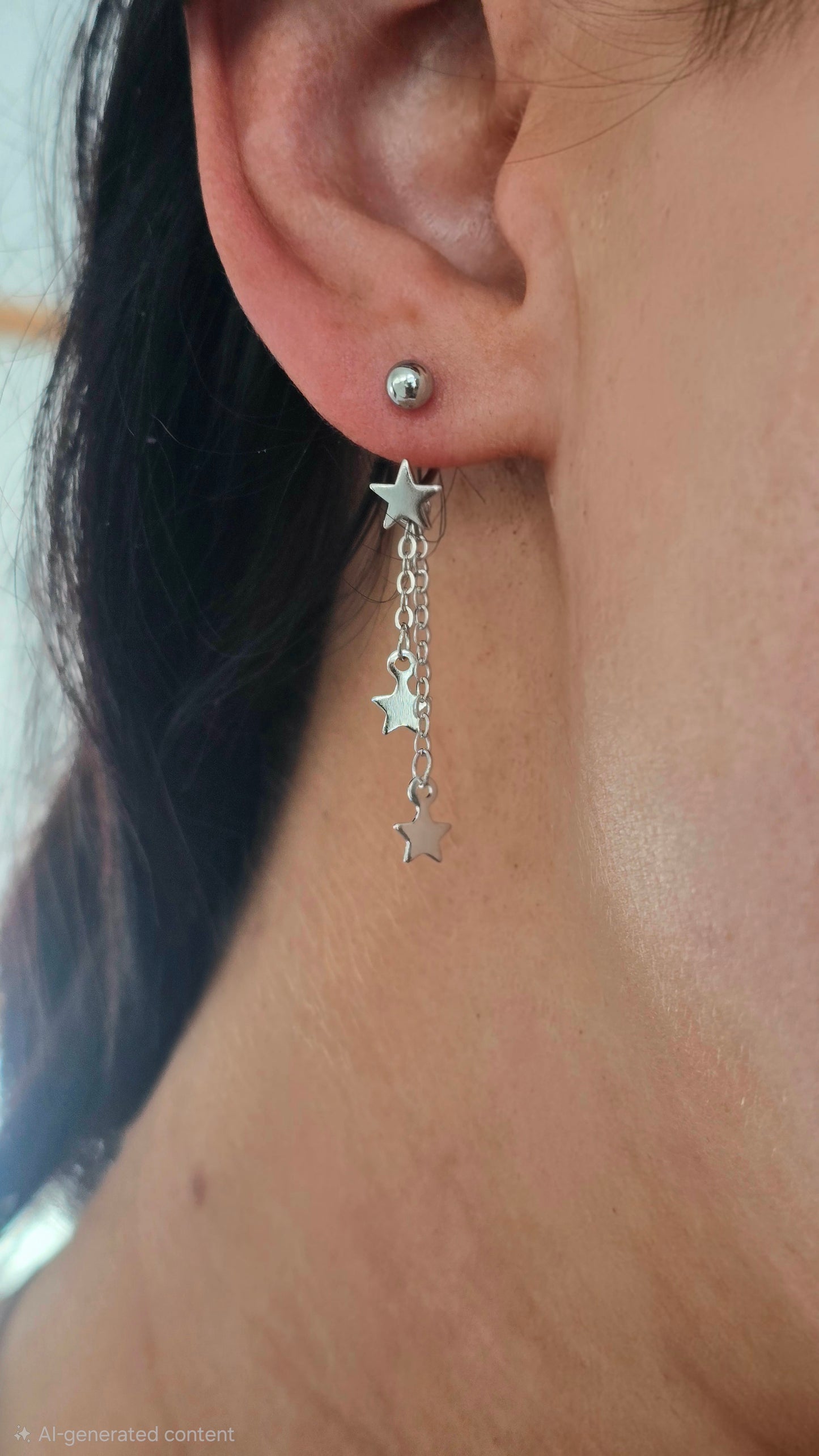 Dangling Star Screw on Earrings