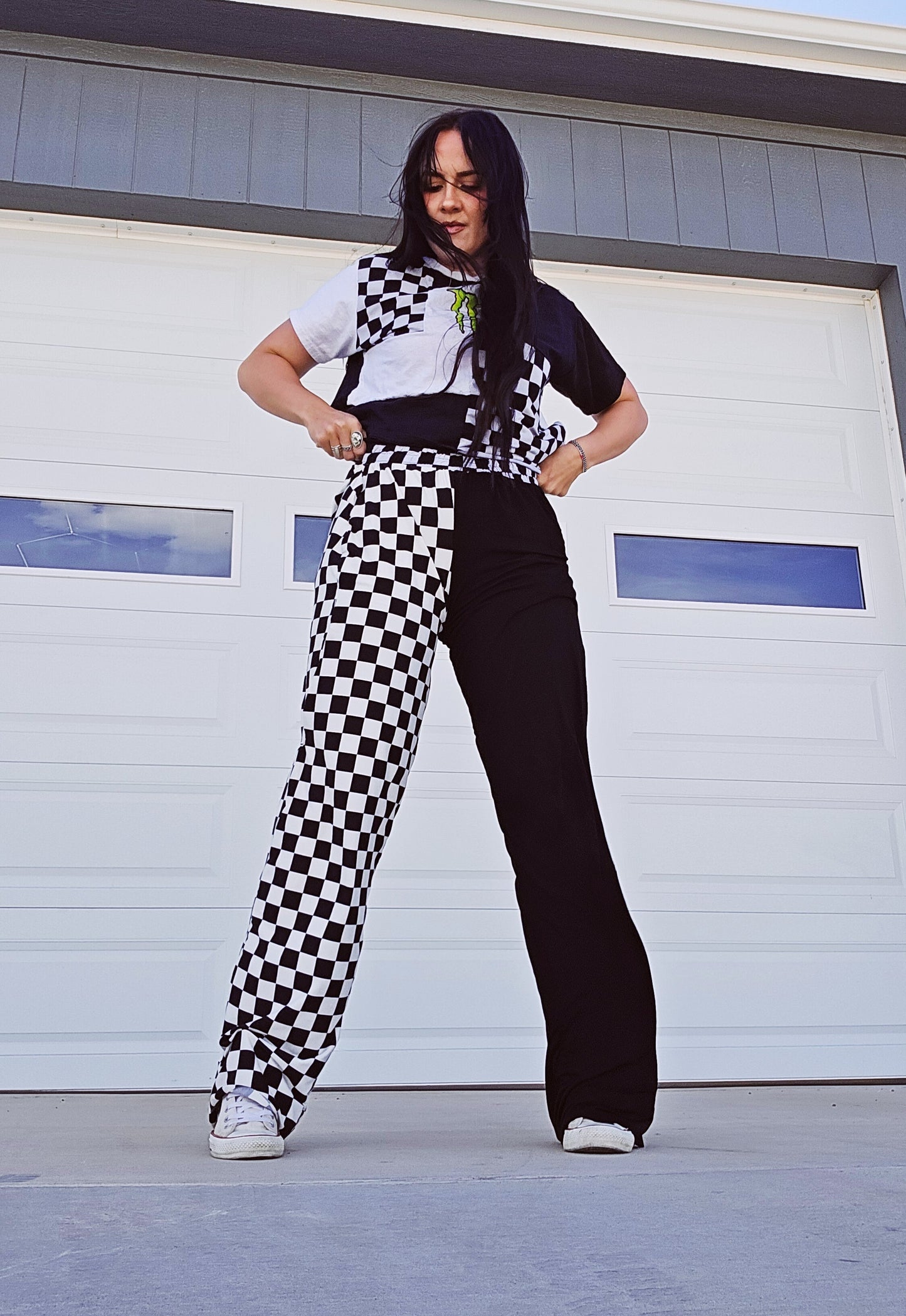 Cool Girl Pants- B&W Checkered