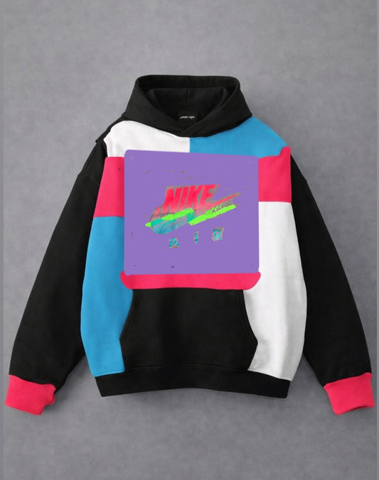 Neon Nike Patchwork Hoodie (Mockup)